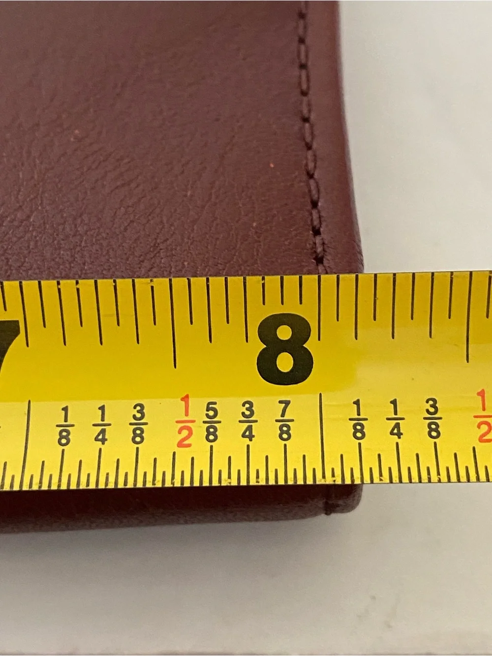Fossil Burgundy Red Brown Sleek Leather Clutch Wallet with Gold Accent NEW
